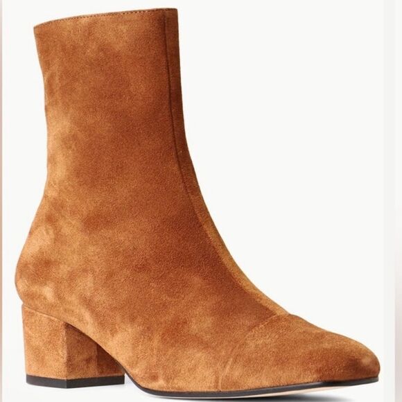 REVOLVE STAUD AIMEE SHORT BOOT TAN SUEDE LEATHER Size 37 NWOT - Picture 2 of 13
